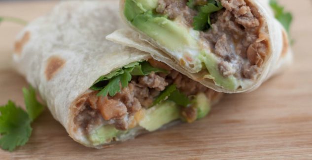 Burritos de carne de res y frijol