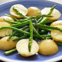 Dilled potatoes and asparagus