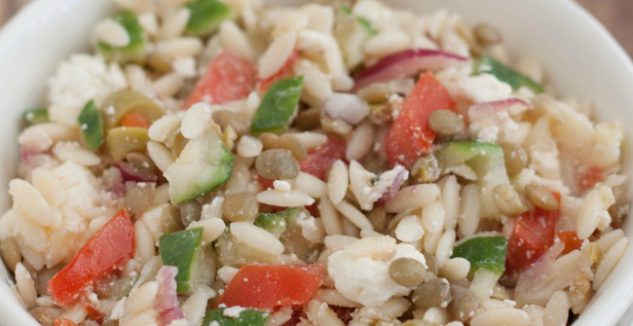 Greek Lentil Orzo Salad