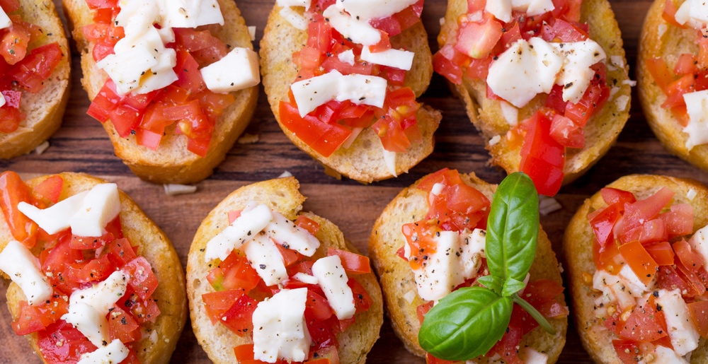 Open faced caprese sandwich